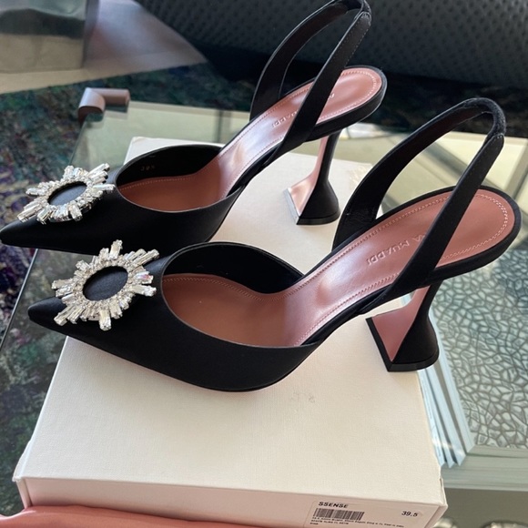 Amina Muaddi Begum Slingback Heel In Black - Picture 4 of 13